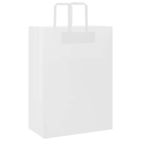vidaXL Papieren kraftzakken 50 st met hengsels 32x17x44 cm wit afbeelding3 - 1