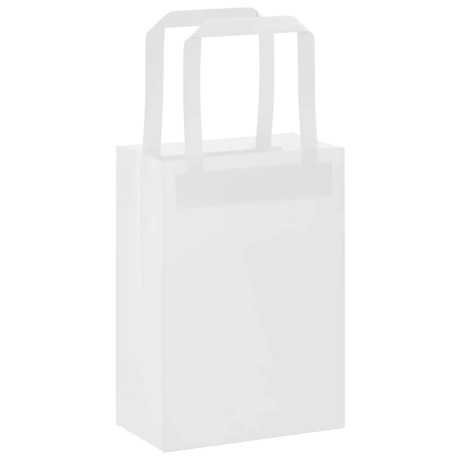 vidaXL Papieren kraftzakken 250 st met hengsels 15x8x21 cm wit afbeelding3 - 1