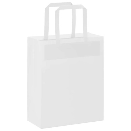 vidaXL Papieren kraftzakken 250 st met hengsels 18x8x22 cm wit afbeelding3 - 1