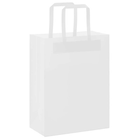 vidaXL Papieren kraftzakken 250 st met hengsels 21x11x28 cm wit afbeelding3 - 1