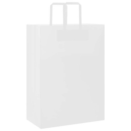 vidaXL Papieren kraftzakken 250 st met hengsels 32x17x44 cm wit afbeelding3 - 1