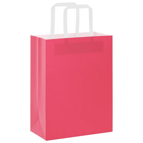 vidaXL Papieren kraftzakken 50 st met hengsels 21x11x28 cm roze afbeelding3 - 1