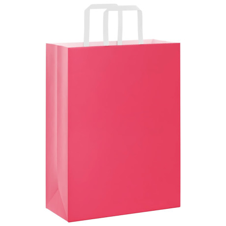 vidaXL Papieren kraftzakken 50 st met hengsels 26x12x35 cm roze afbeelding3 - 1