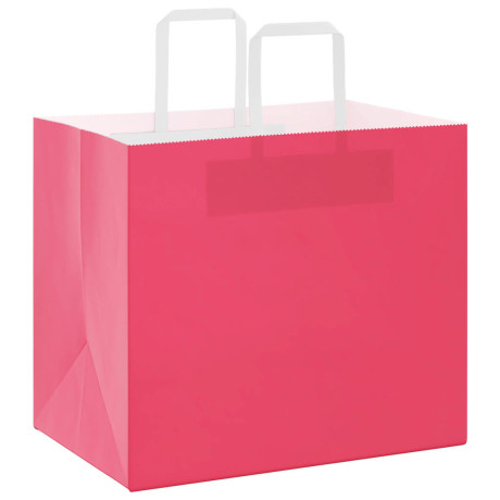 vidaXL Papieren kraftzakken 50 st met hengsels 32x22x28 cm roze afbeelding3 - 1