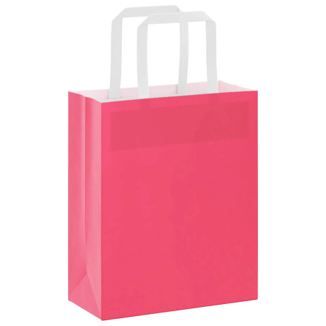 vidaXL Papieren kraftzakken 250 st met hengsels 18x8x22 cm roze afbeelding3 - 1