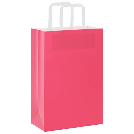 vidaXL Papieren kraftzakken 250 st met hengsels 21x11x31 cm roze afbeelding3 - 1