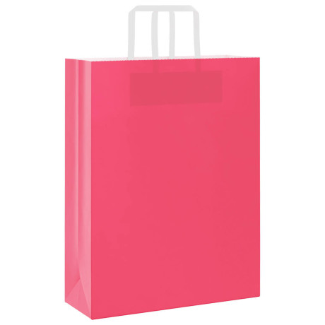 vidaXL Papieren kraftzakken 250 st met hengsels 32x12x42 cm roze afbeelding3 - 1