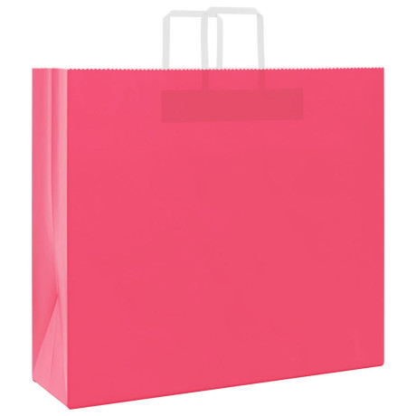 vidaXL Papieren kraftzakken 250 st met hengsels 54x15x49 cm roze afbeelding3 - 1