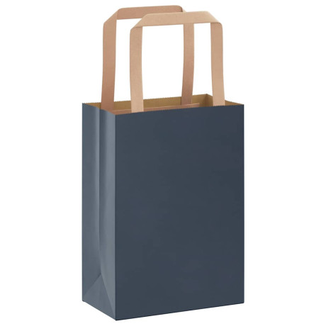 vidaXL Papieren kraftzakken 50 st met hengsels 15x8x21 cm blauw afbeelding3 - 1