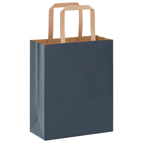 vidaXL Papieren kraftzakken 50 st met hengsels 18x8x22 cm blauw afbeelding3 - 1