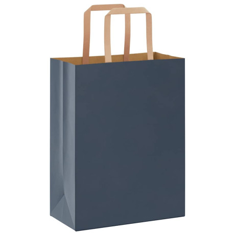 vidaXL Papieren kraftzakken 50 st met hengsels 21x11x28 cm blauw afbeelding3 - 1