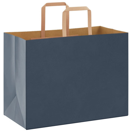 vidaXL Papieren kraftzakken 50 st met hengsels 32x17x25 cm blauw afbeelding3 - 1