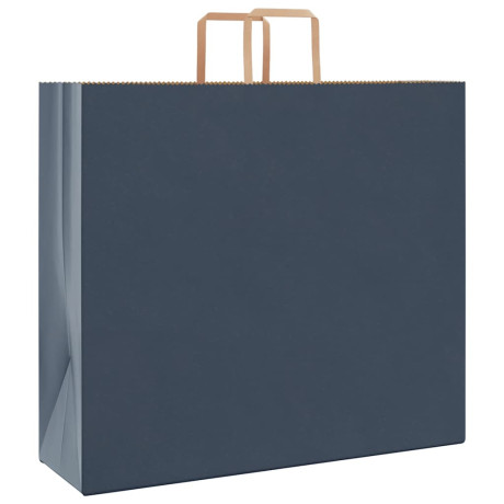 vidaXL Papieren kraftzakken 250 st met hengsels 54x15x49 cm blauw afbeelding3 - 1