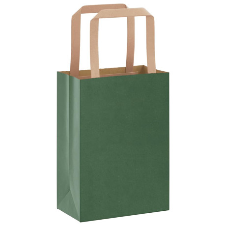 vidaXL Papieren kraftzakken 50 st met hengsels 15x8x21 cm groen afbeelding3 - 1