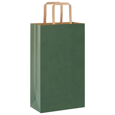 vidaXL Papieren kraftzakken 50 st met hengsels 21x11x36 cm groen afbeelding3 - 1