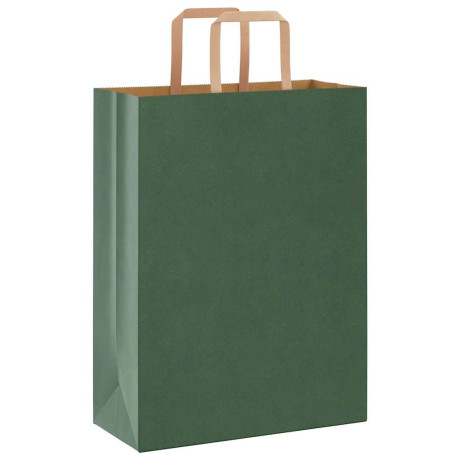 vidaXL Papieren kraftzakken 50 st met hengsels 26x12x35 cm groen afbeelding3 - 1