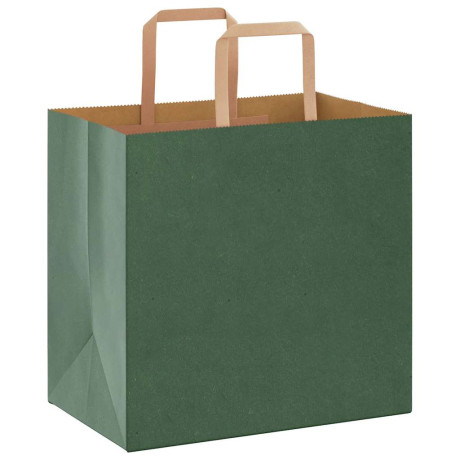 vidaXL Papieren kraftzakken 50 st met hengsels 26x17x25 cm groen afbeelding3 - 1