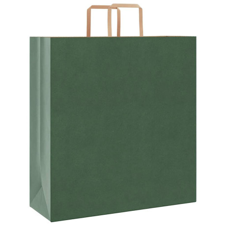 vidaXL Papieren kraftzakken 50 st met hengsels 45x17x48 cm groen afbeelding3 - 1