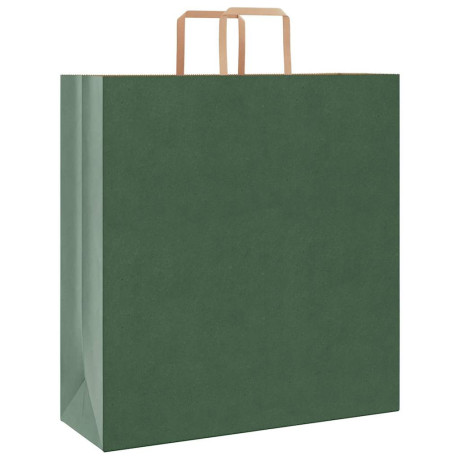 vidaXL Papieren kraftzakken 250 st met hengsels 45x17x48 cm groen afbeelding3 - 1