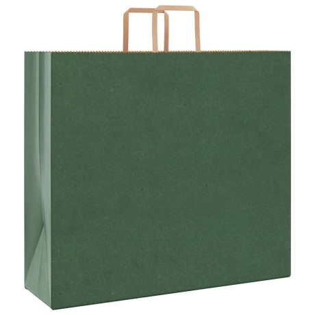 vidaXL Papieren kraftzakken 250 st met hengsels 54x15x49 cm groen afbeelding3 - 1