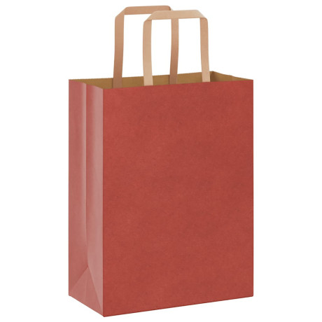 vidaXL Papieren kraftzakken 50 st met hengsels 21x11x28 cm rood afbeelding3 - 1