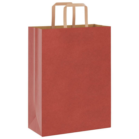 vidaXL Papieren kraftzakken 50 st met hengsels 26x12x35 cm rood afbeelding3 - 1