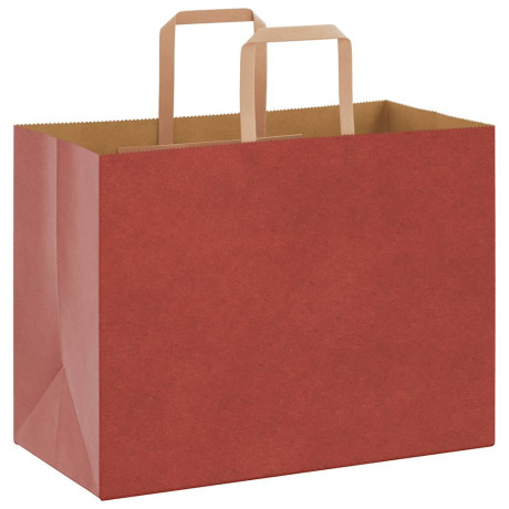 vidaXL Papieren kraftzakken 50 st met hengsels 32x17x25 cm rood afbeelding3 - 1