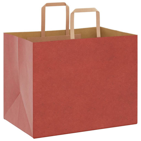 vidaXL Papieren kraftzakken 50 st met hengsels 32x22x24 cm rood afbeelding3 - 1