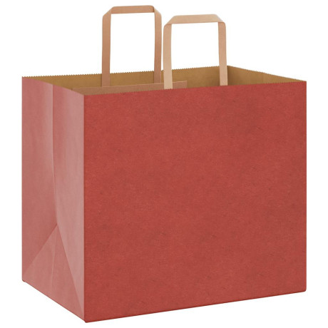 vidaXL Papieren kraftzakken 50 st met hengsels 32x22x28 cm rood afbeelding3 - 1