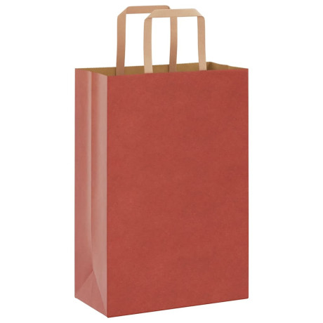 vidaXL Papieren kraftzakken 250 st met hengsels 21x11x31 cm rood afbeelding3 - 1