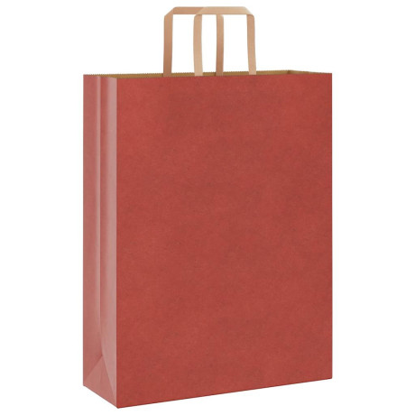 vidaXL Papieren kraftzakken 250 st met hengsels 32x12x42 cm rood afbeelding3 - 1