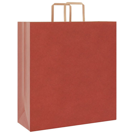 vidaXL Papieren kraftzakken 250 st met hengsels 45x17x48 cm rood afbeelding3 - 1