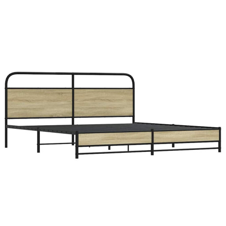 vidaXL Bedframe zonder matras metaal sonoma eikenkleurig 183x213 cm afbeelding3 - 1