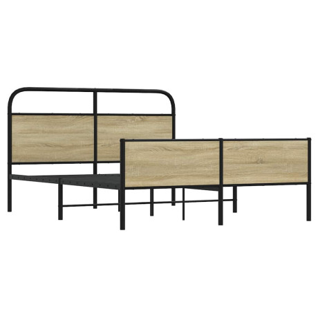 vidaXL Bedframe zonder matras metaal sonoma eikenkleurig 160x200 cm afbeelding3 - 1