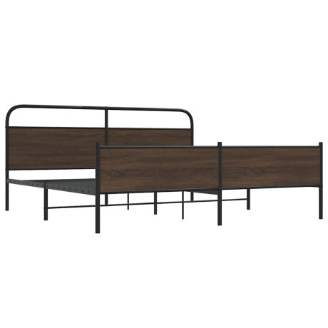 vidaXL Bedframe zonder matras metaal bruin eikenkleur 180x200 cm afbeelding3 - 1