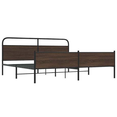 vidaXL Bedframe zonder matras metaal bruin eikenkleur 183x213 cm afbeelding3 - 1