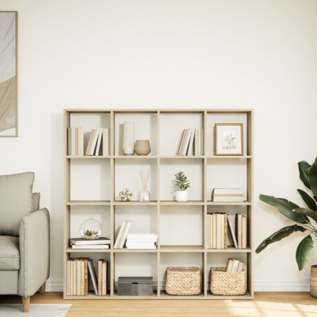 vidaXL Boekenkast 137,5x29x137,5 cm bewerkt hout sonoma eikenkleurig afbeelding3 - 1