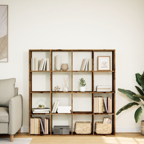 vidaXL Boekenkast 137,5x29x137,5 cm bewerkt hout oud houtkleurig afbeelding3 - 1