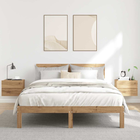 vidaXL Nachtkastjes 2 st wandgemonteerd 40x32x30 cm artisanaal eiken afbeelding3 - 1
