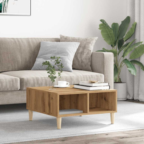 vidaXL Salontafel 60x60x30 cm bewerkt hout artisanaal eiken afbeelding3 - 1