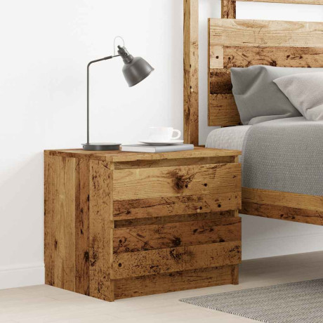vidaXL Nachtkastje 50x40x43.5 cm bewerkt hout oud houtkleurig afbeelding3 - 1