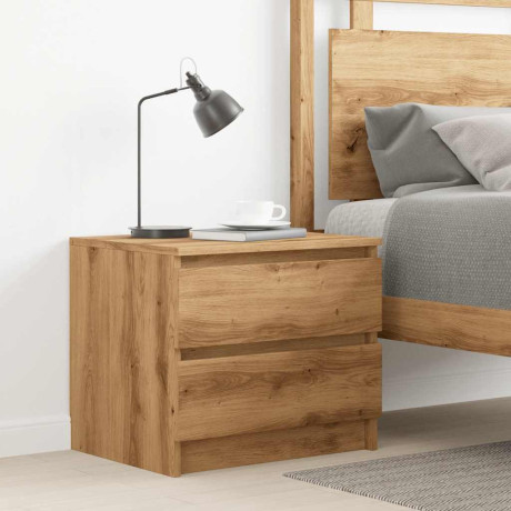 vidaXL Nachtkastje 50x40x43.5 cm bewerkt hout artisanaal eikenkleurig afbeelding3 - 1