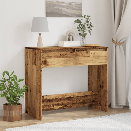 vidaXL Wandtafel 89x41x76,5 cm bewerkt hout oud houtkleurig afbeelding3 - 1