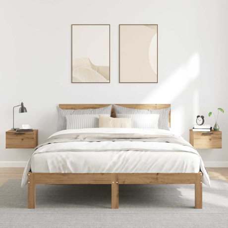 vidaXL Nachtkastjes 2 st wandgemonteerd 34x30x20 cm artisanaal eiken afbeelding3 - 1