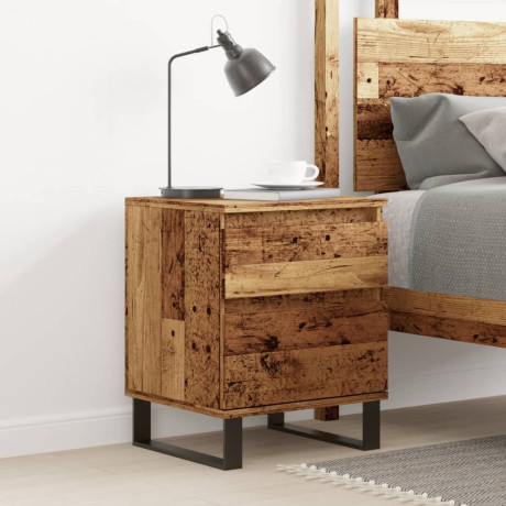 vidaXL Nachtkastje 40x35x50 cm bewerkt hout oud houtkleurig afbeelding3 - 1