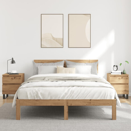vidaXL Nachtkastjes 2 st 40x35x50cm bewerkt hout artisanaal eikenkleur afbeelding3 - 1