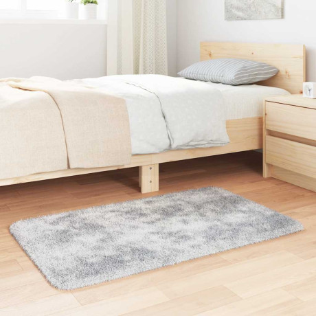 vidaXL Vloerkleed hoogpolig 60x100 cm polyester hoogpolig lichtgrijs afbeelding3 - 1