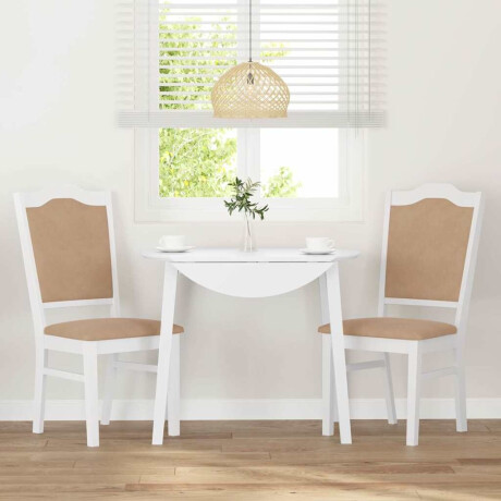 vidaXL Eetkamerstoelen met kussens 2 stuks wit massief hout rubber afbeelding3 - 1