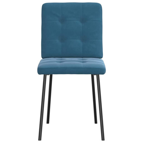 vidaXL Eetkamerstoelen 6 st fluweel blauw afbeelding3 - 1