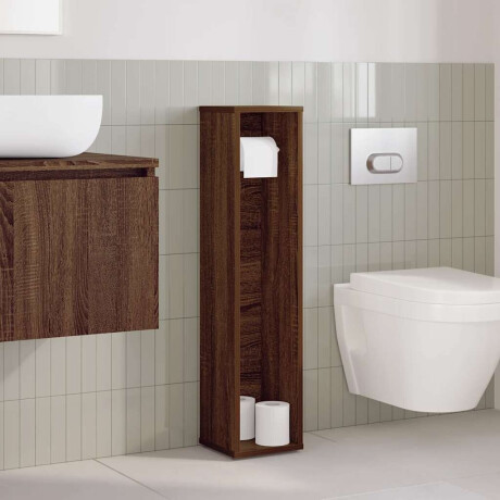 vidaXL Badkamerkast met rolhouder Bruin Eiken 20,5x20x90 cm afbeelding3 - 1